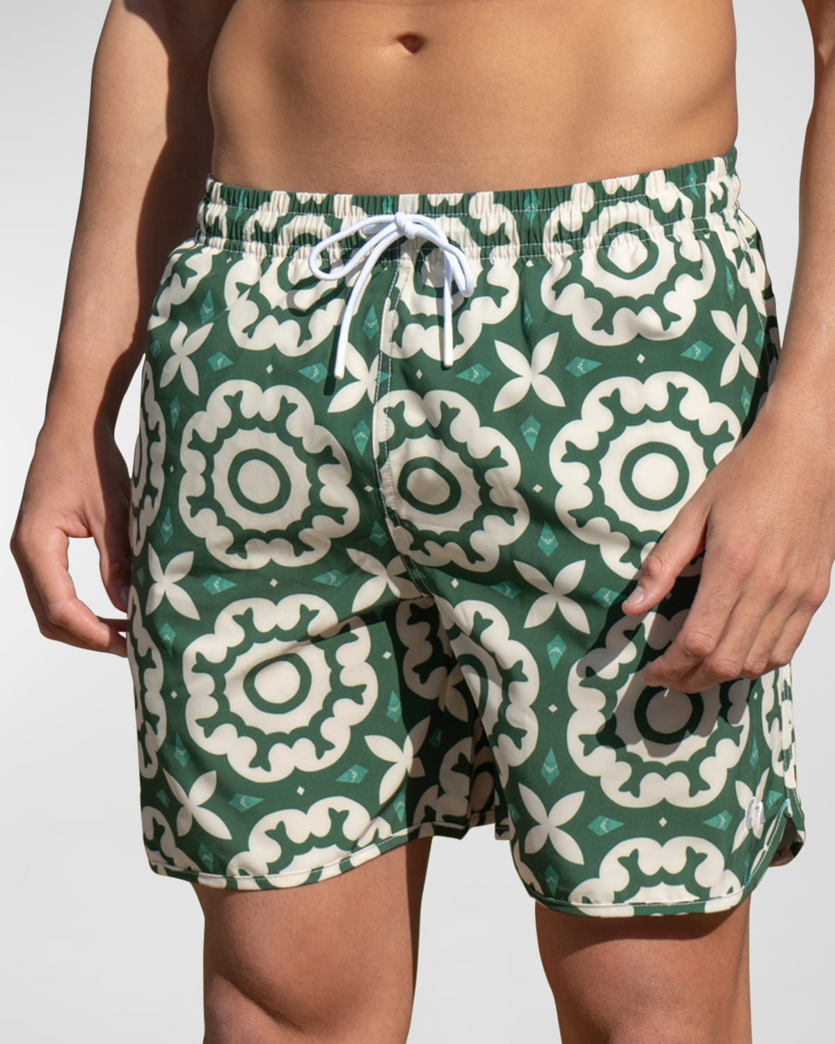Shop Marea Marea Men's Monsegur Printed Swim Shorts In Washed Green