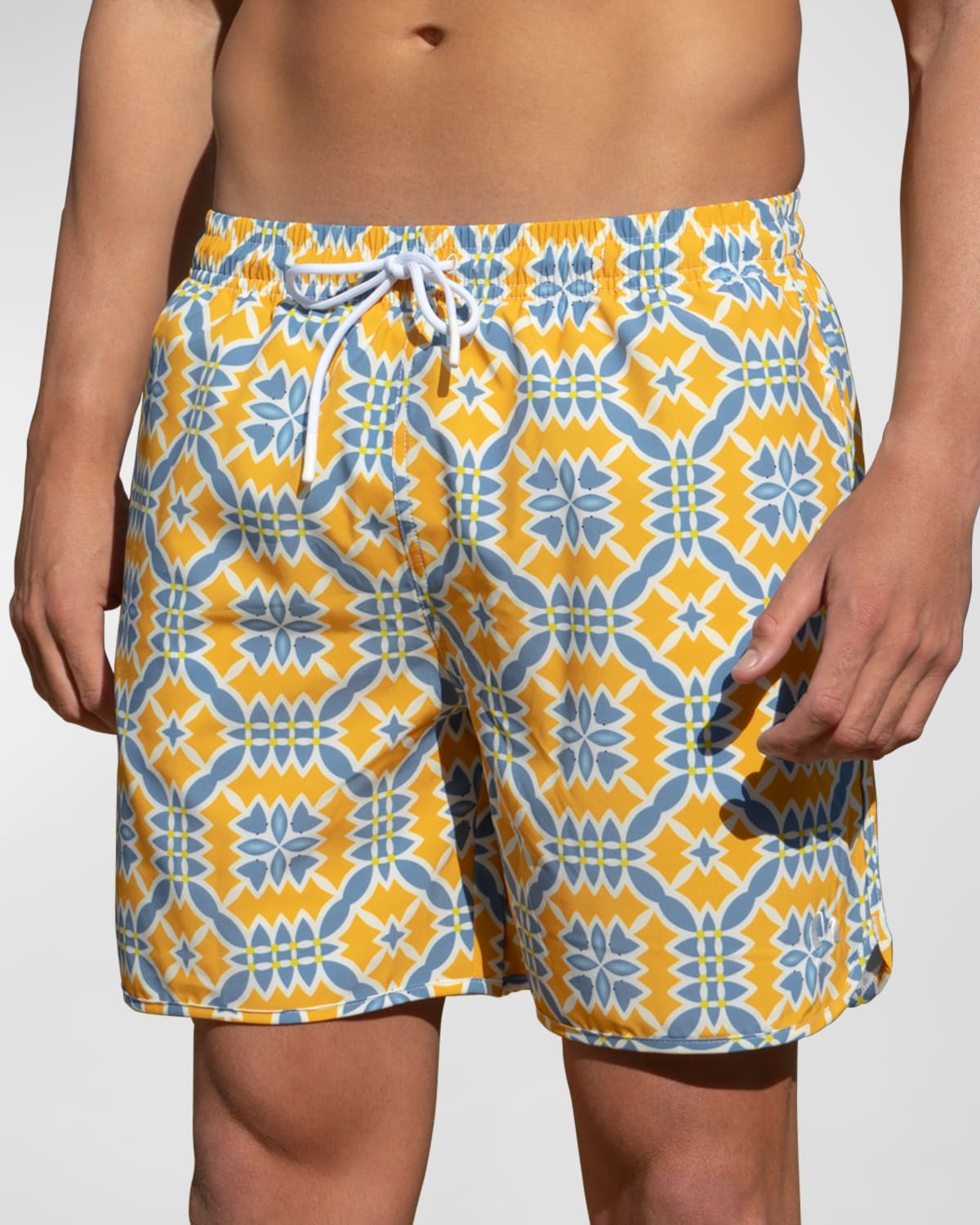 Shop Marea Marea Men's Monsegur Printed Swim Shorts In Orange Tile