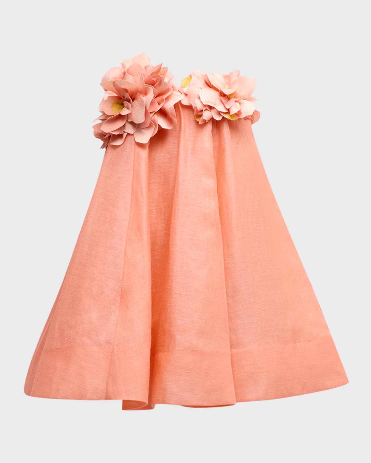 Zimmermann 'mini Organza Dress With Petal In Coral