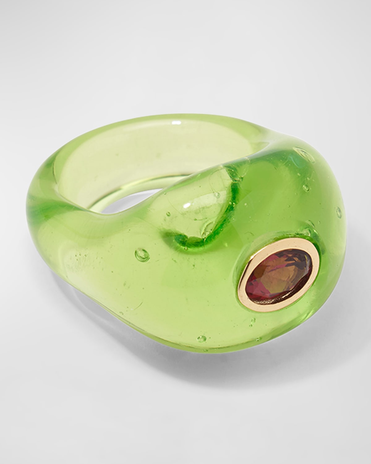 Lizzie Fortunato Monument Ring In Lime In Green