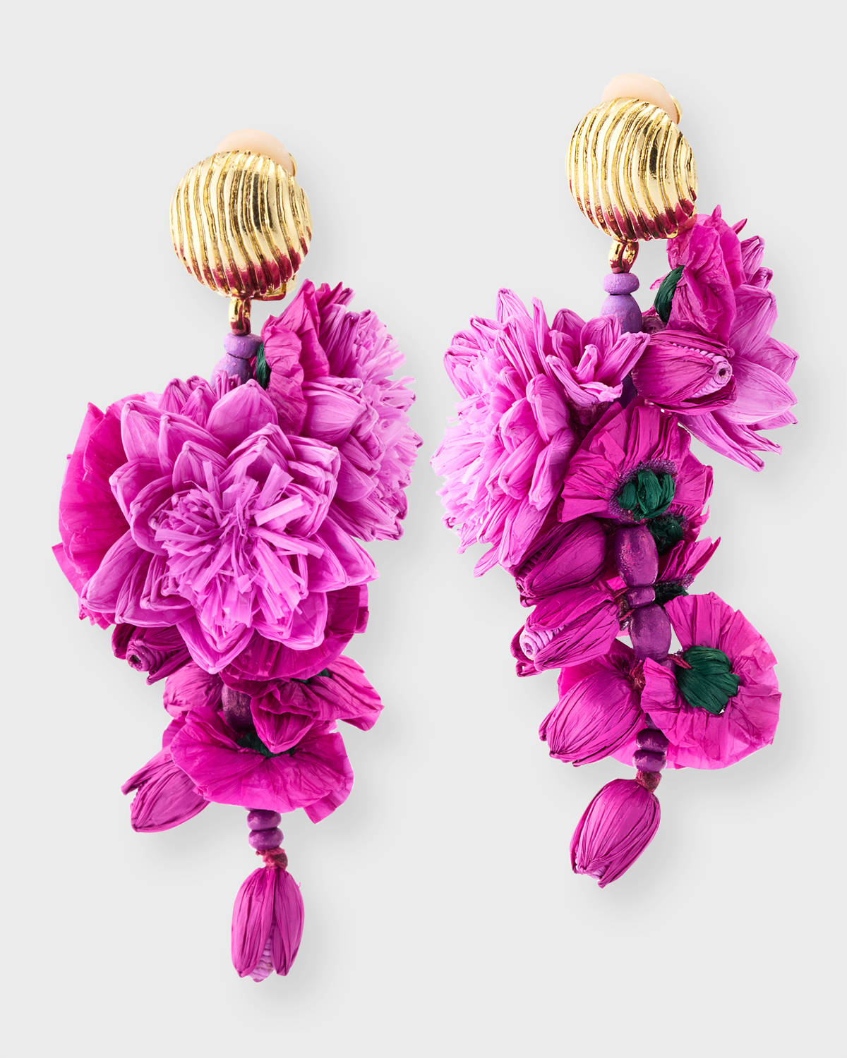 Oscar De La Renta Floral Cascade Earrings In Pink