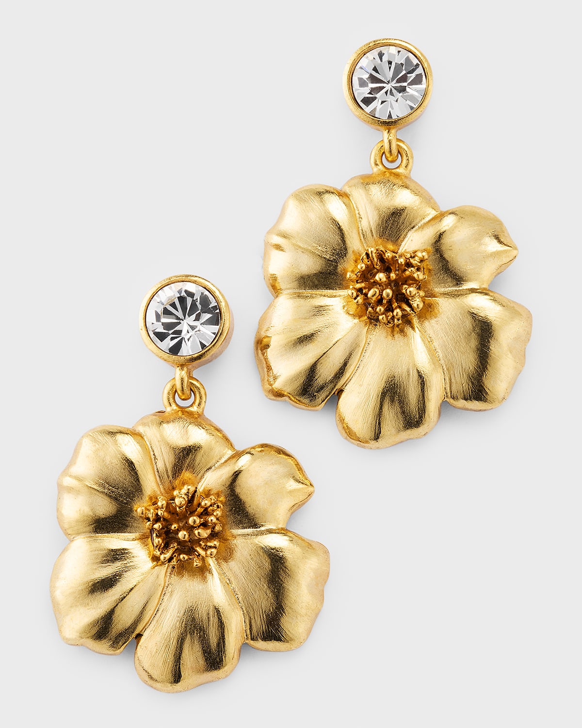 Oscar De La Renta Poppy Drop Earrings In Gold