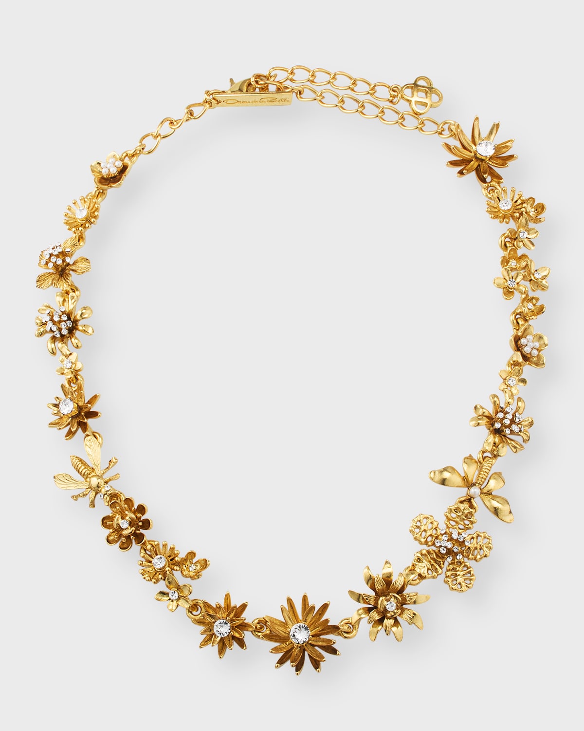 Oscar De La Renta Floral Bloom Necklace In Gold