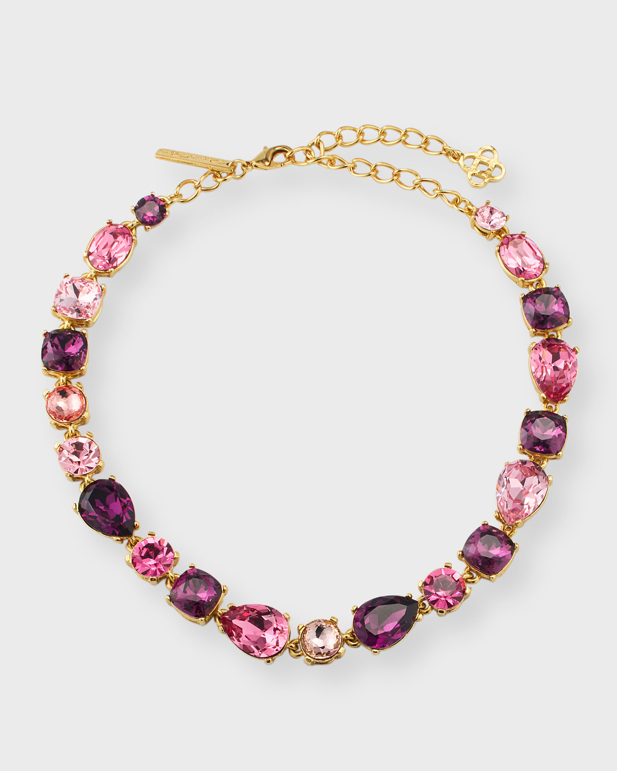 Oscar De La Renta Crystal Gallery Necklace In Rose Multi