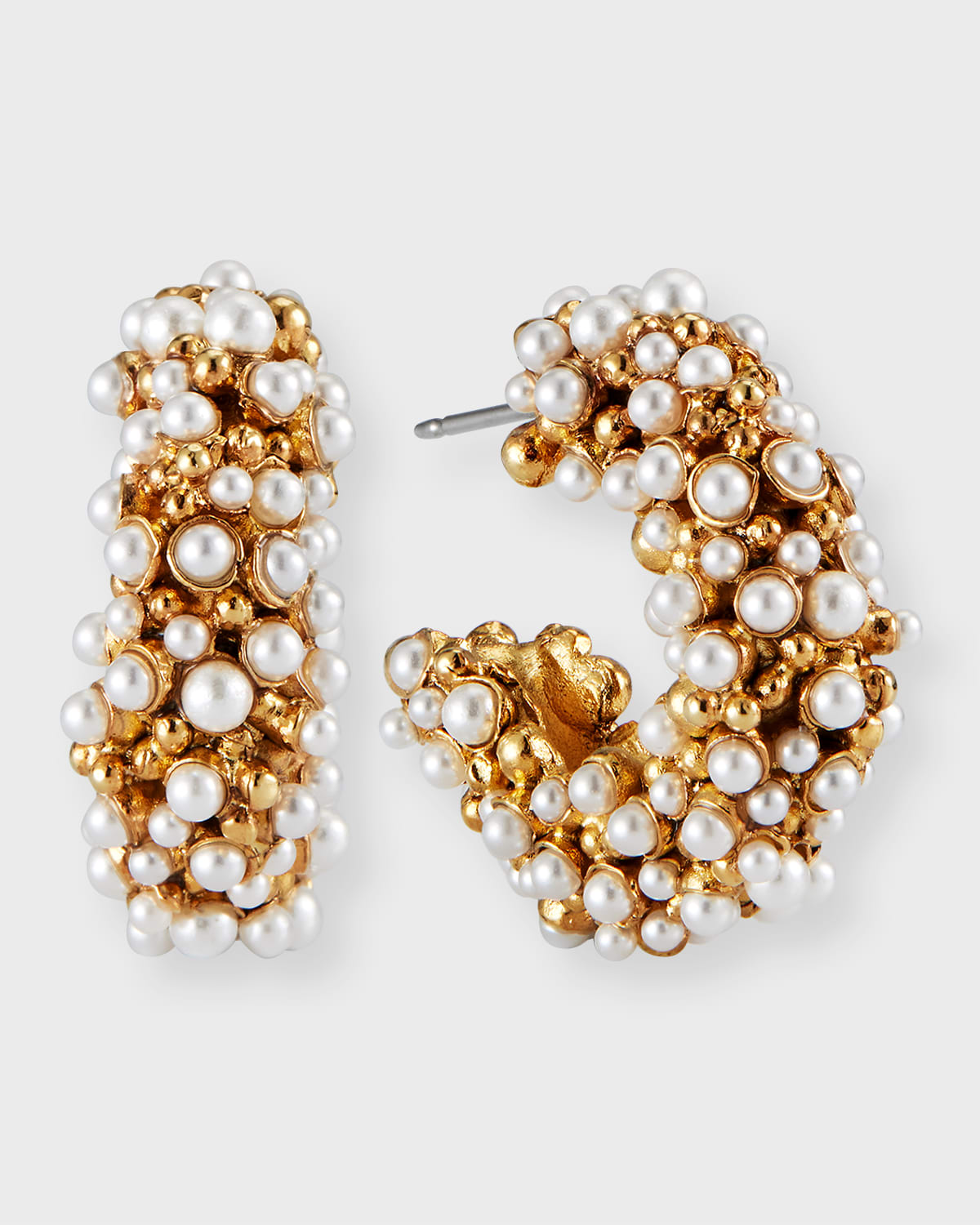 Oscar De La Renta Pearly Bubble Earrings In Gold