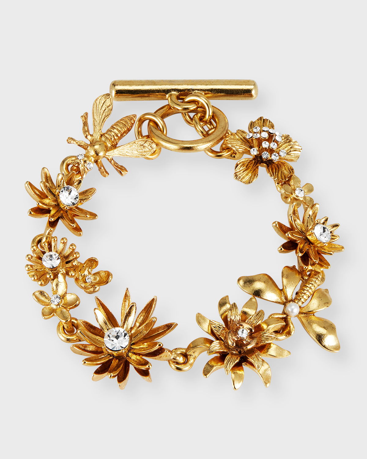 Oscar De La Renta Floral Bloom Bracelet In Gold