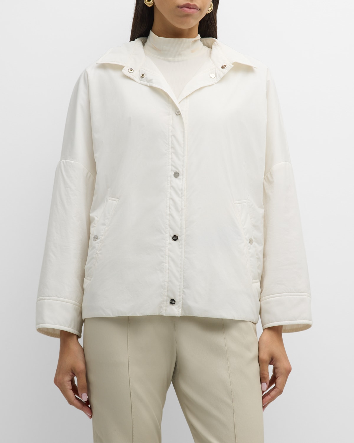 Shop Herno Ecoage Oversized Shirt Jacket In 1000 White