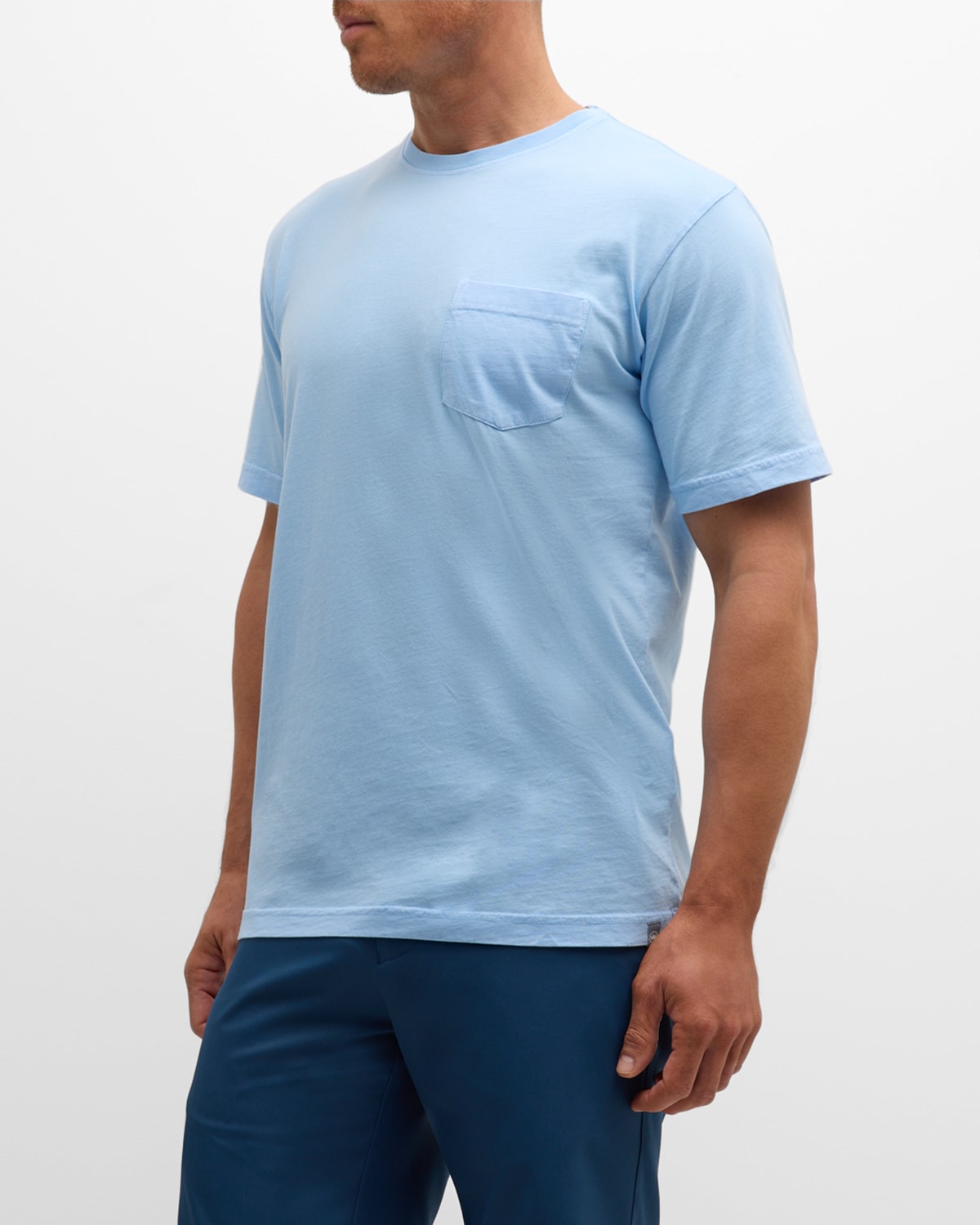Shop Peter Millar Men's Lava Wash Pocket T-shirt In Cottage Blue
