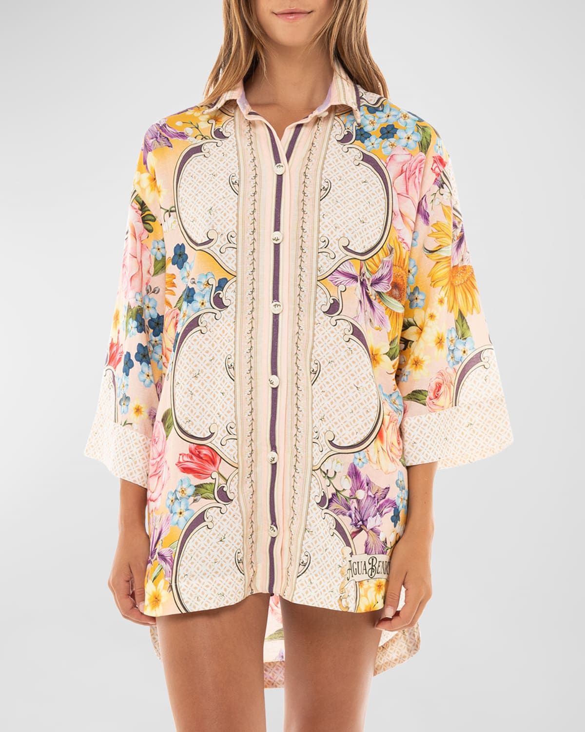 Chrissy Dreamin Oversized Button-Front Shirt