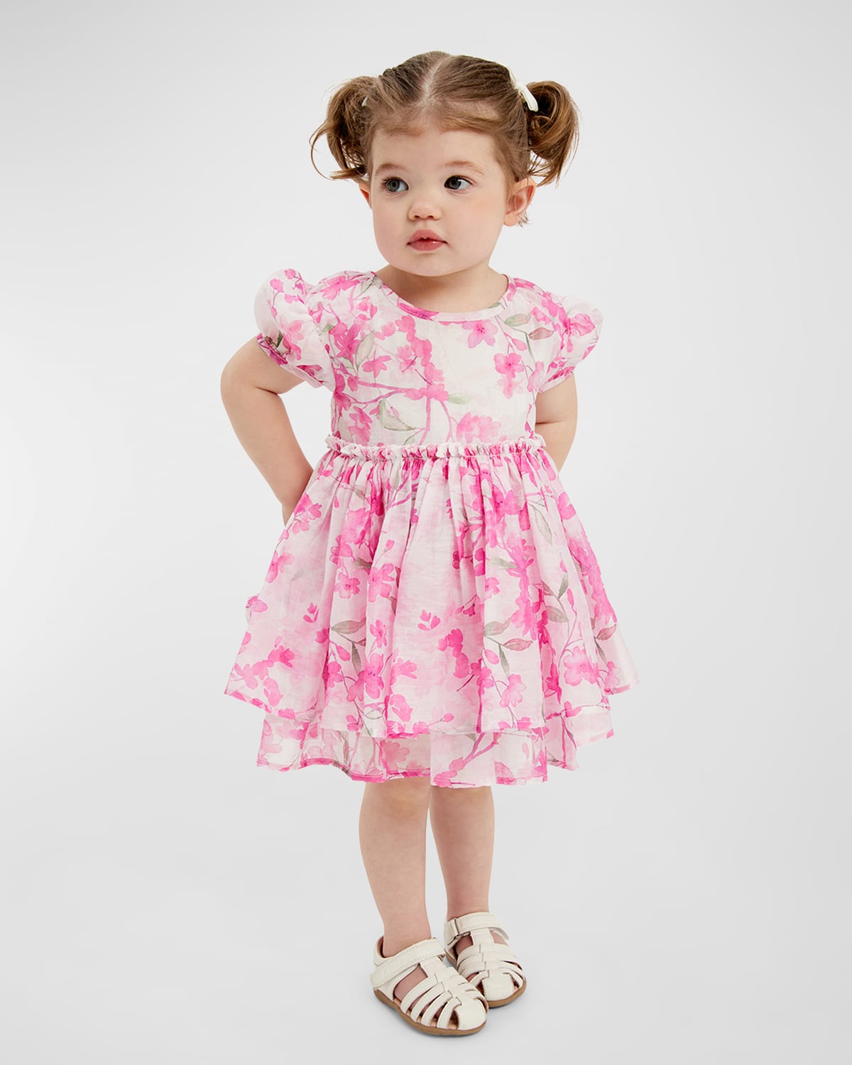 Girl's Lucia Blooms Mini Dress, Size 6M-3T