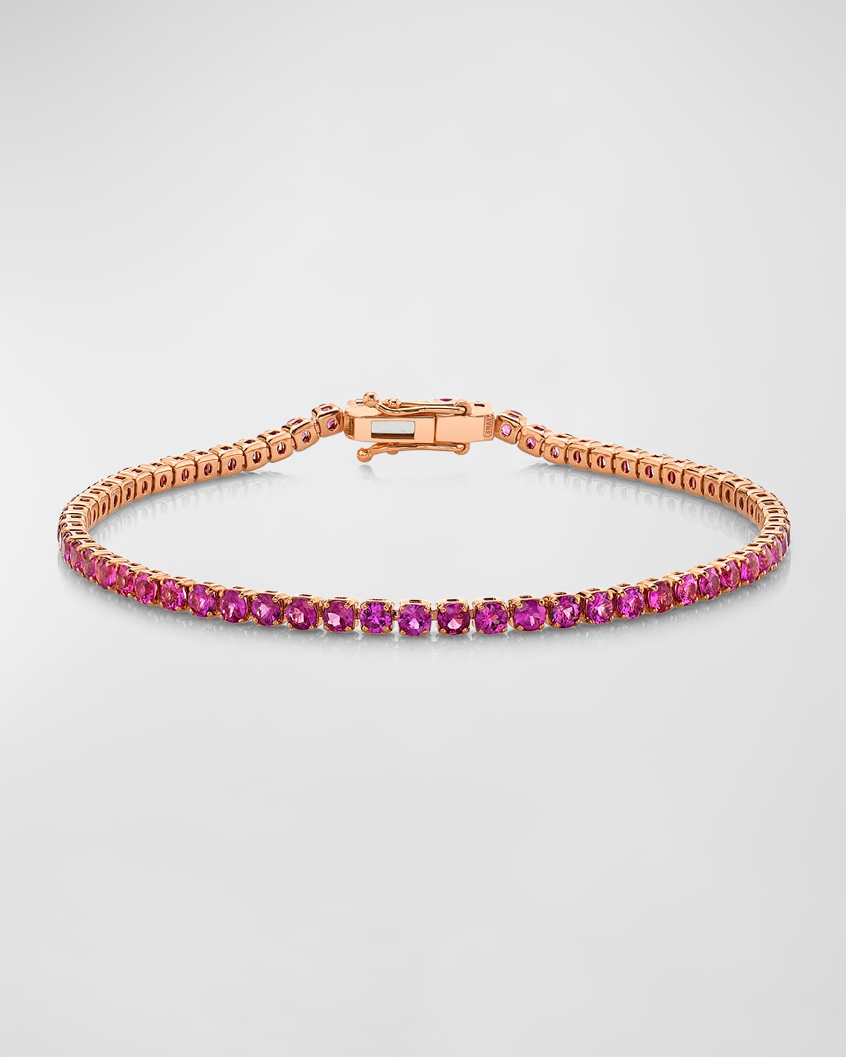 18K Rose Gold Mini Pink Sapphire Tennis Bracelet