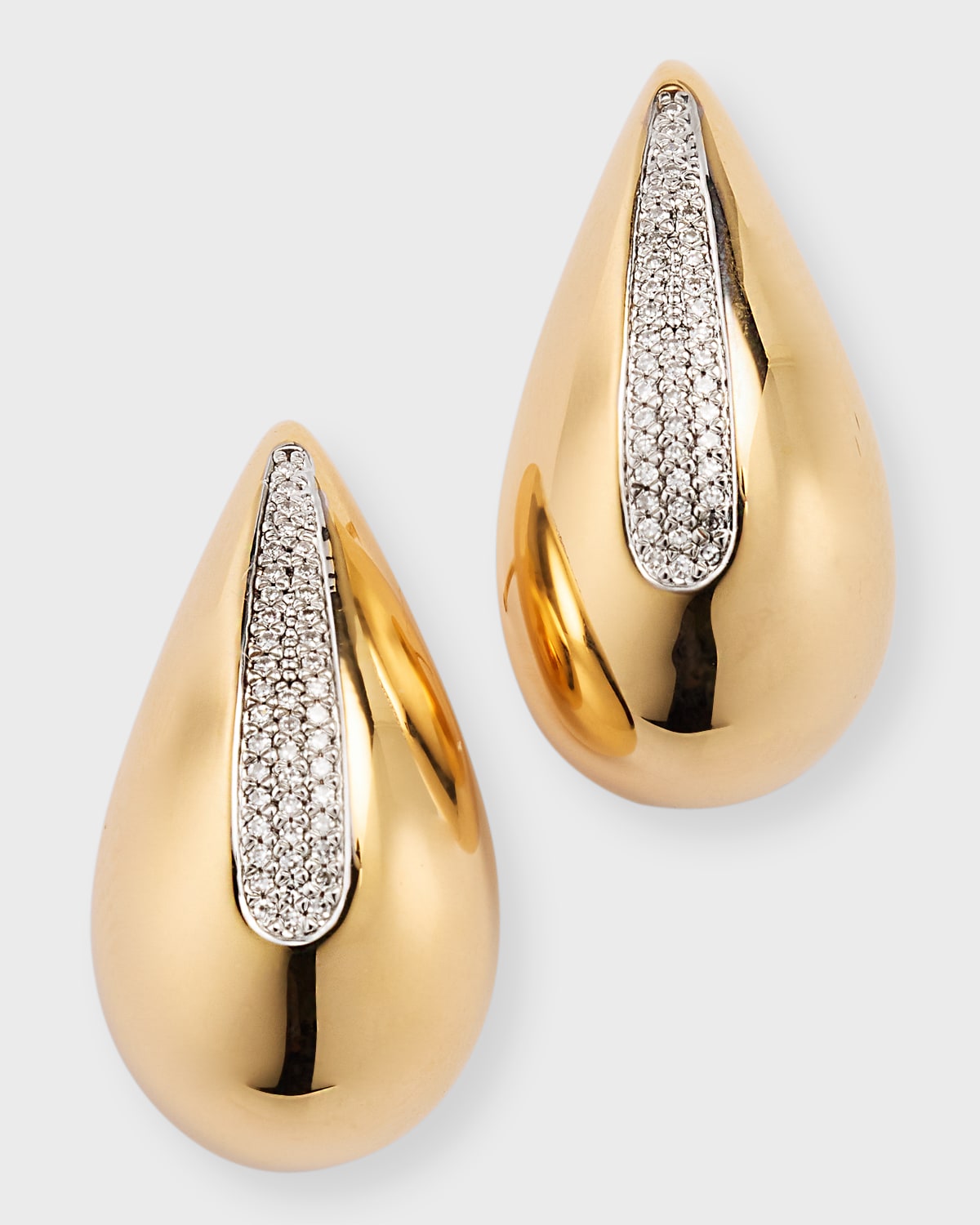 14K Yellow Gold Diamond Teardrop Earrings