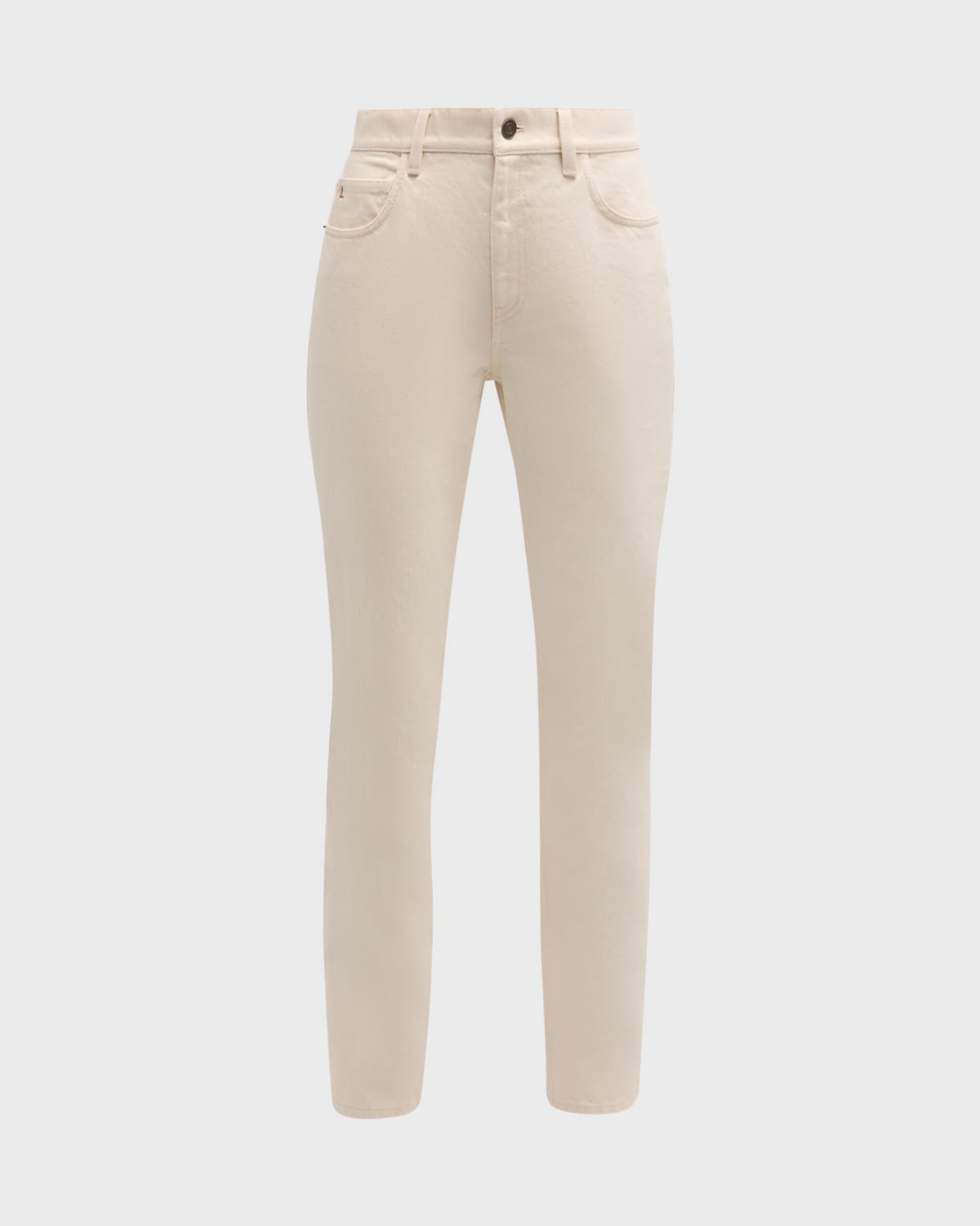 Lafayette 148 Cropped Straight-leg Denim Jeans In Washed Ecru