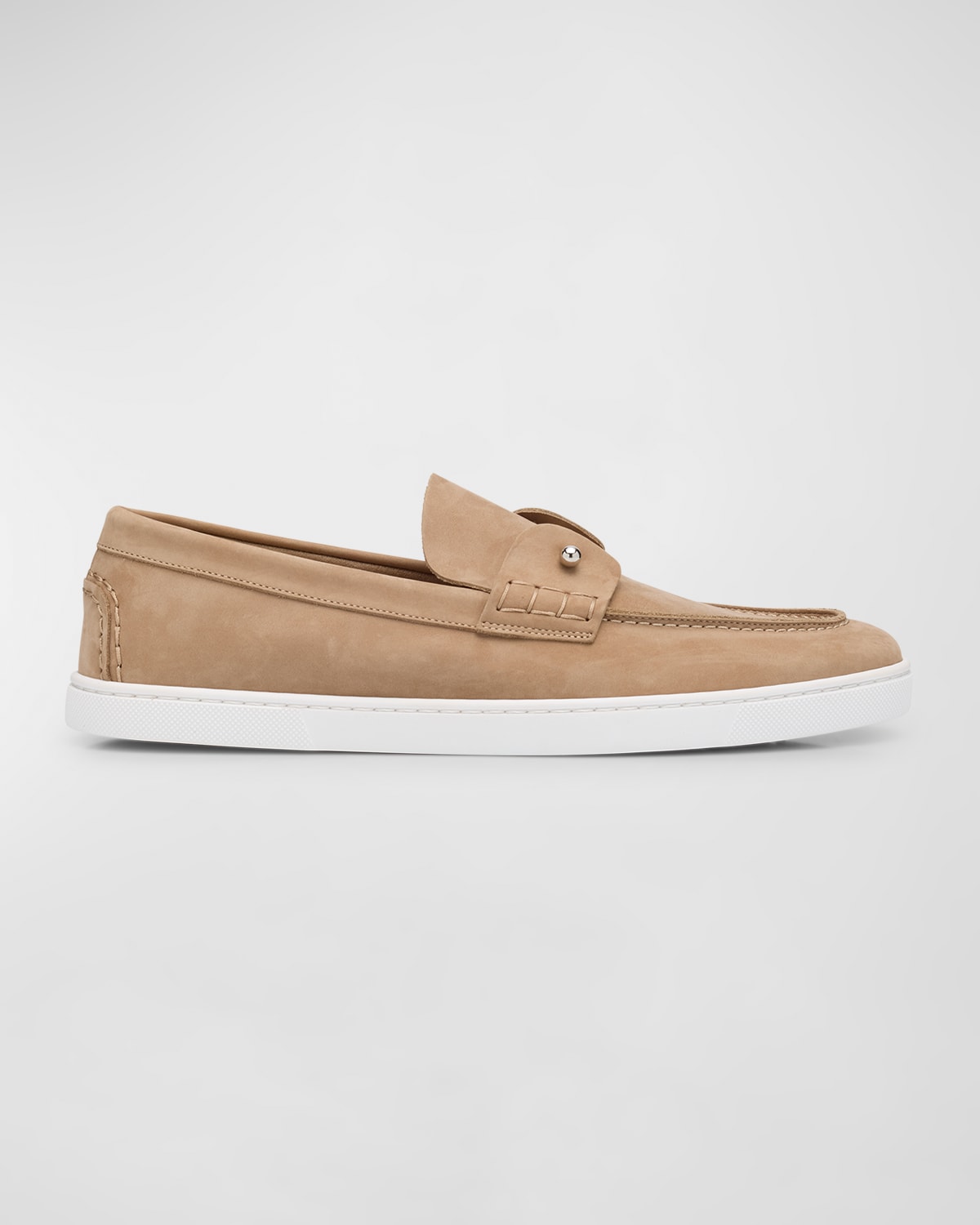 Christian Louboutin Loafers With Contrast Sole And Stitching Accents In Black