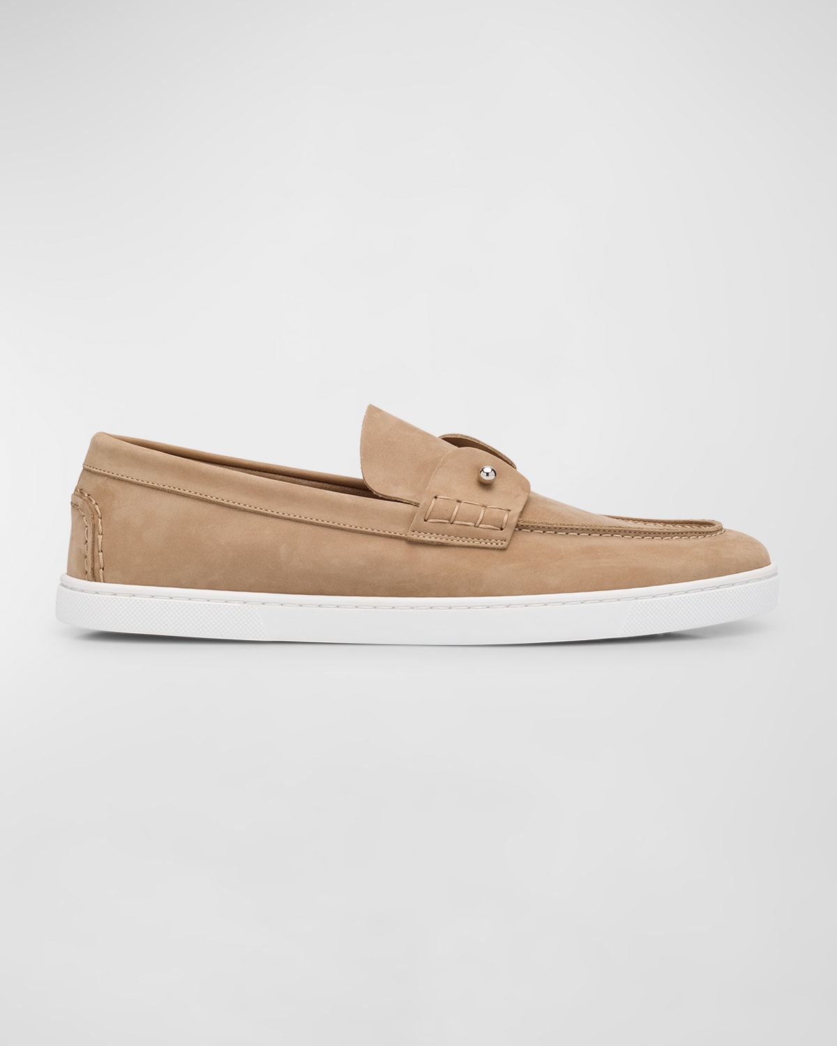 Shop Christian Louboutin Men's Chambeliboat Suede Boat Shoes In Lionne