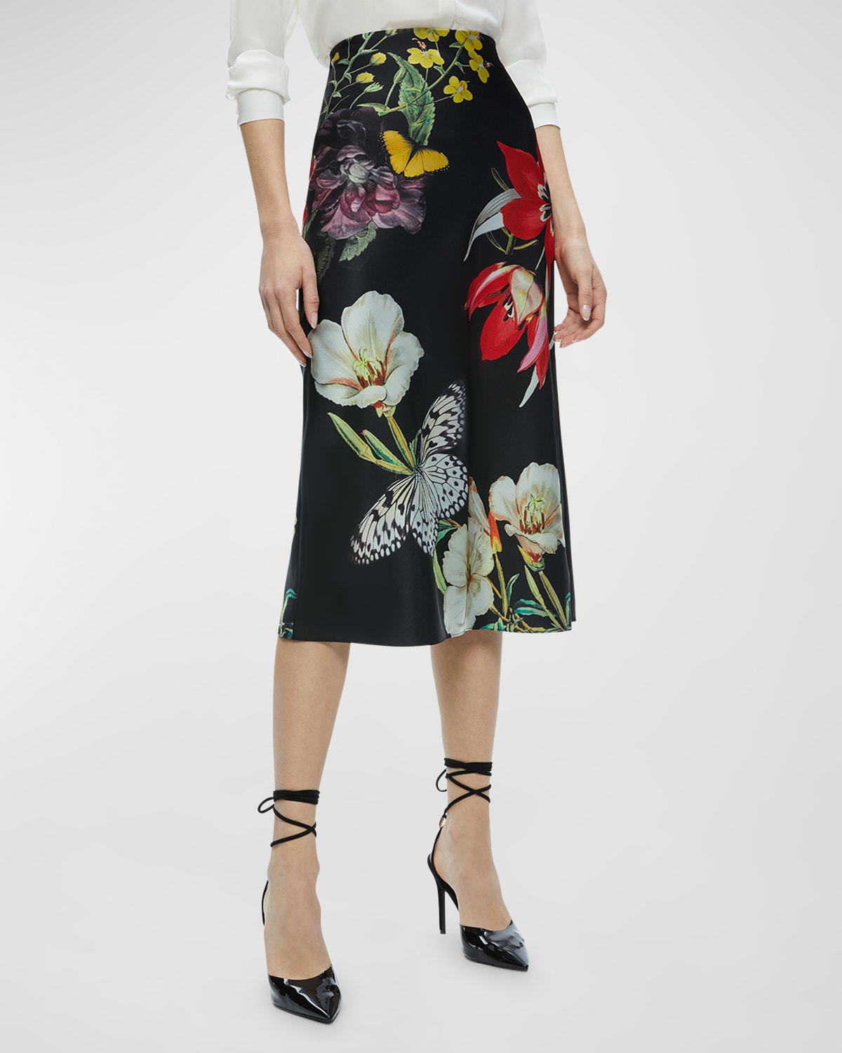Shop Alice And Olivia Maeve Essential Floral Slip Skirt