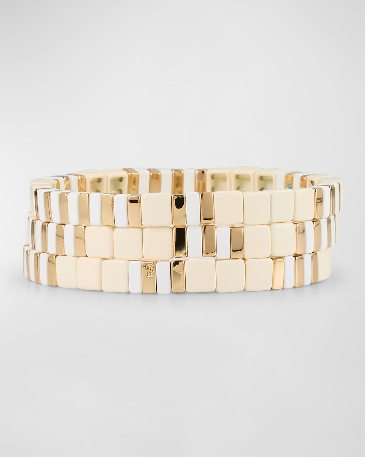 Roxanne Assoulin Women's Triple Crème 3-piece Goldtone & Enamel Bead Stretch Bracelet Set In Ivory