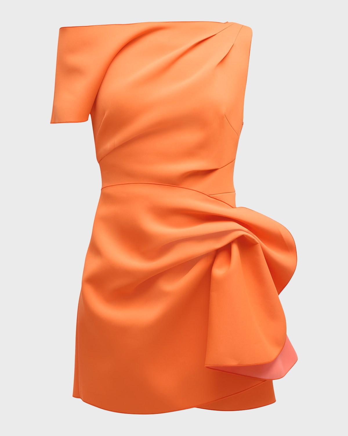 strapless open back dress Women's Estelle Green & Orange Floral Print Asymmetric Mini Dress | Size: S main image 0