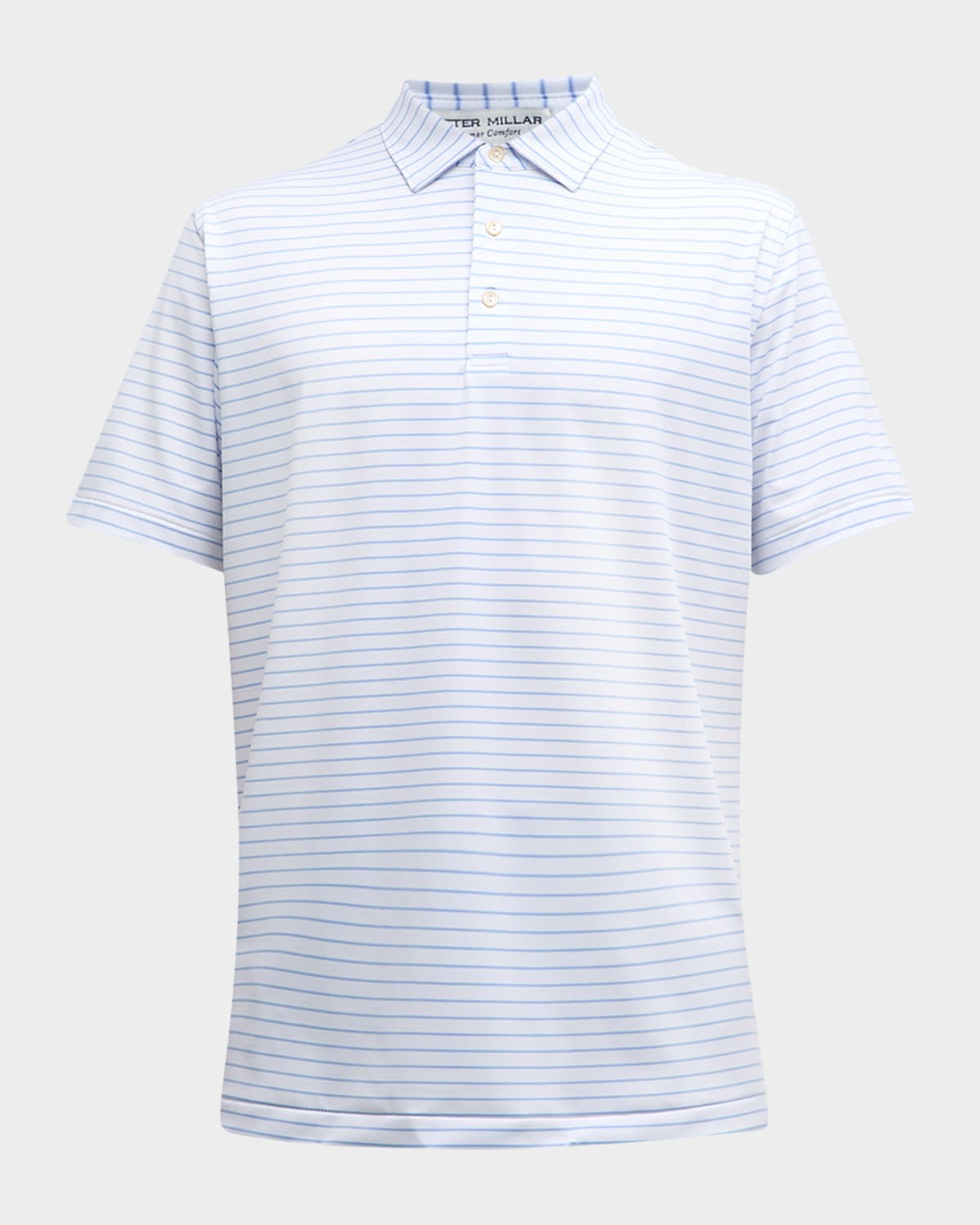 Shop Peter Millar Men's Drum Performance Jersey Polo Shirt In White