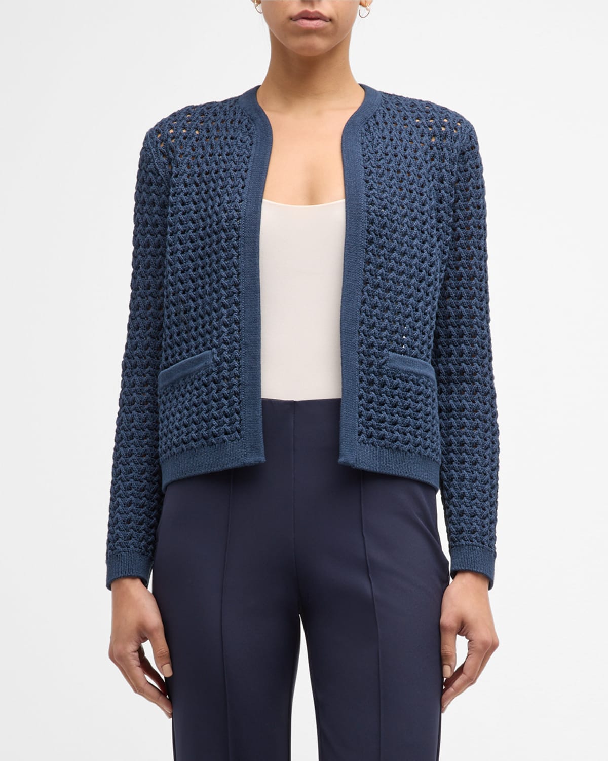 Kobi Halperin Loui Open-front Knit Sweater In Navy