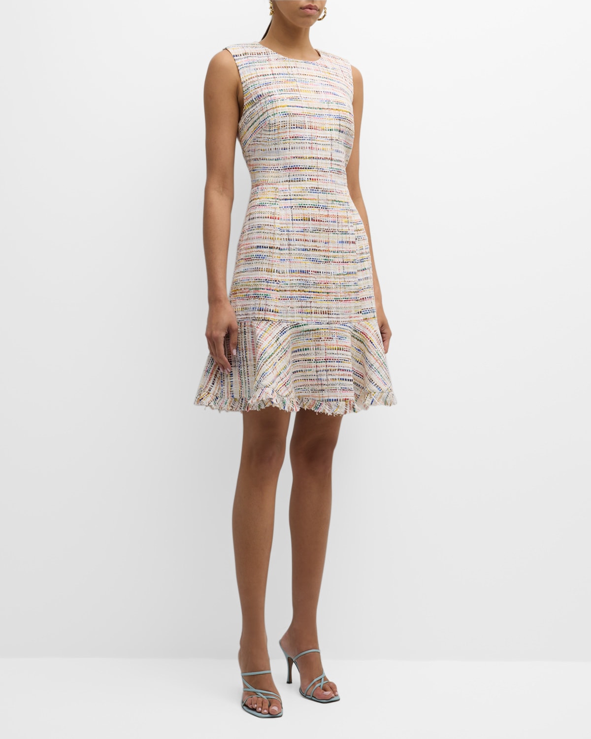 Roe Sleeveless Tweed Midi Dress