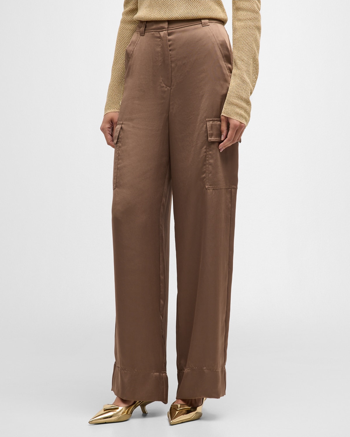 Shop Marella Khat Straight-leg Cargo Pants In Brown