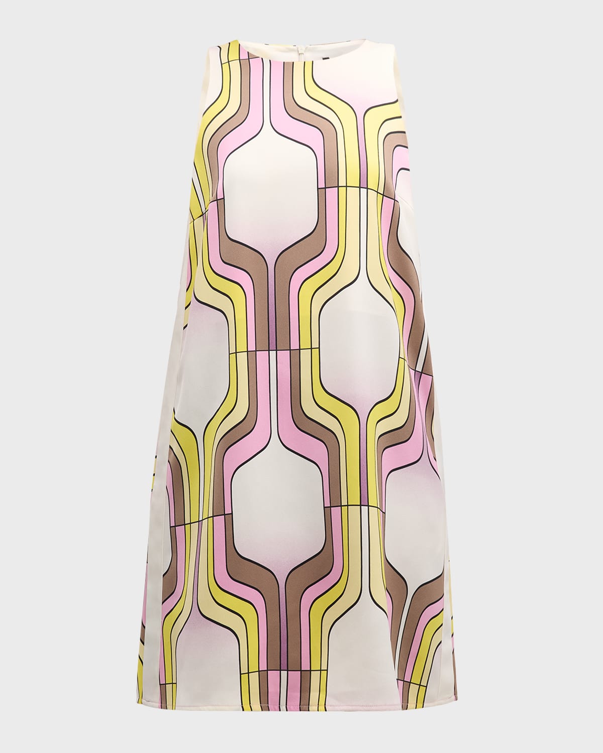 Shop Marella Agordo Geometric-print Mini Shift Dress In Pink Printed