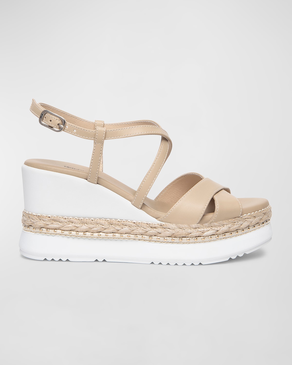 Crisscross Braided Rope Wedge Sandals