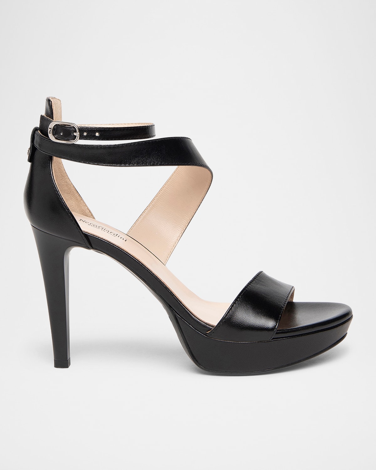 Leather Ankle-Strap Platform Sandals