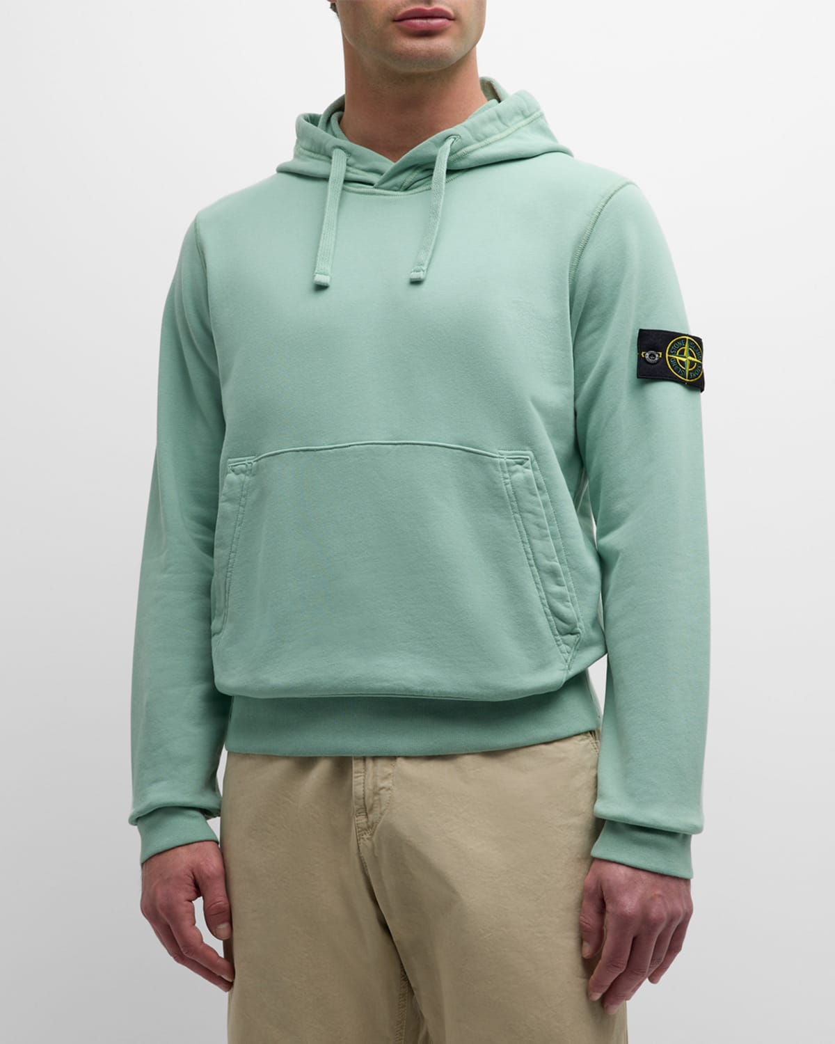 Shop Stone Island Men's Hoodie With Patch In Light Green