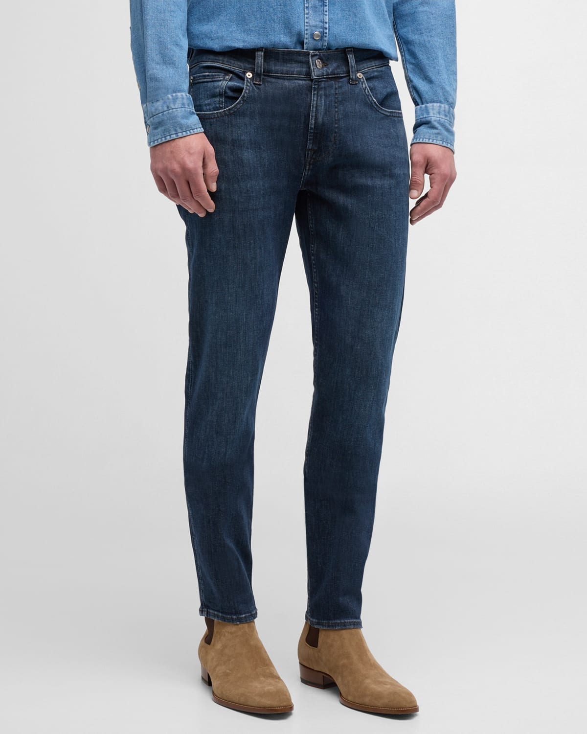 Shop 7 For All Mankind Men's Slimmy Tapered Jeans In Conctant