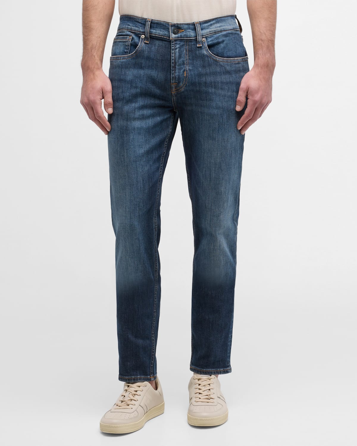 7 For All Mankind Men's Slimmy Tapered Stretch Jeans In Succession