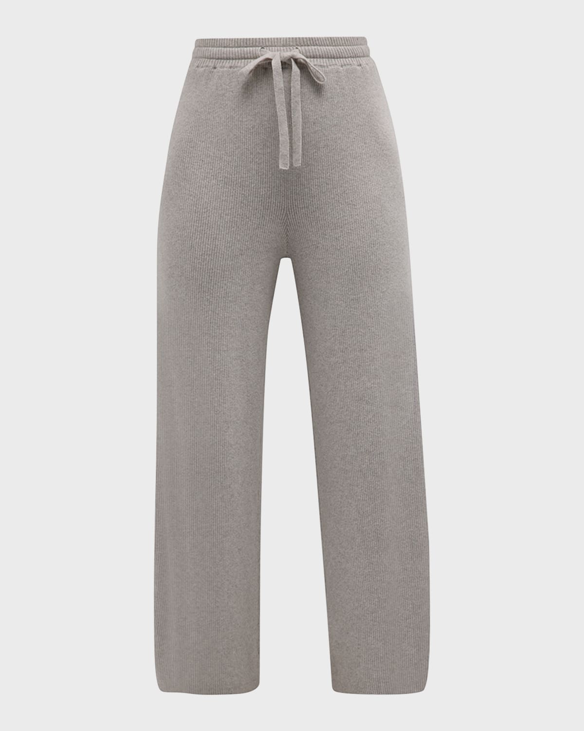 Atm Anthony Thomas Melillo Cotton Cashmere Cropped Wide-leg Pants In Ash Grey