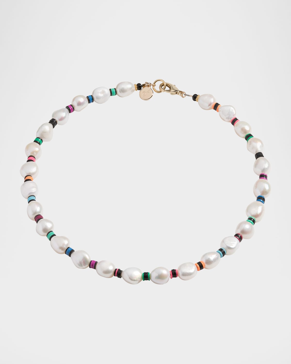 Francis Necklace with Freshwater Pearls and Heishi Beads