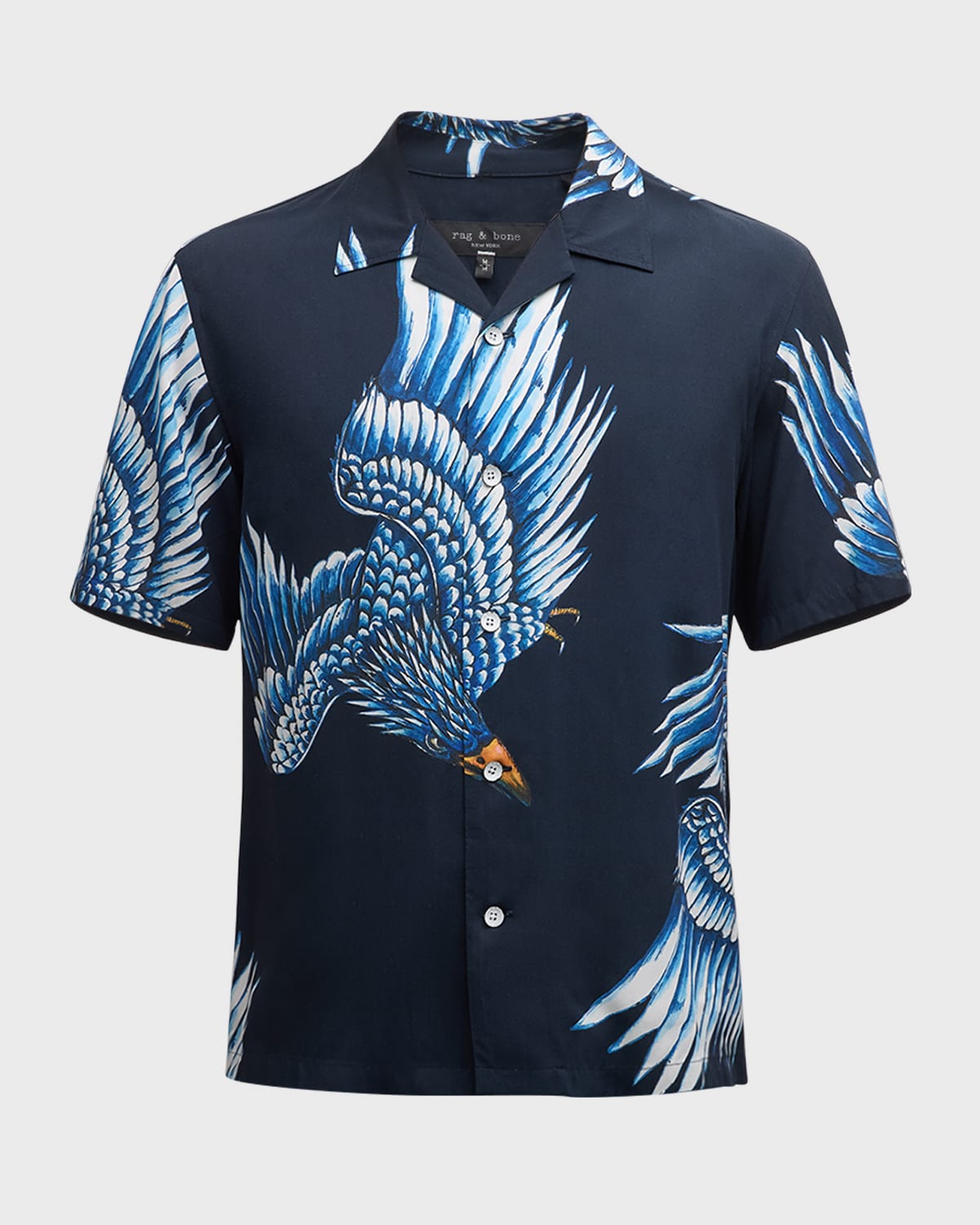 Rag & Bone Avery Illustration-print Shirt In Ecrueagle