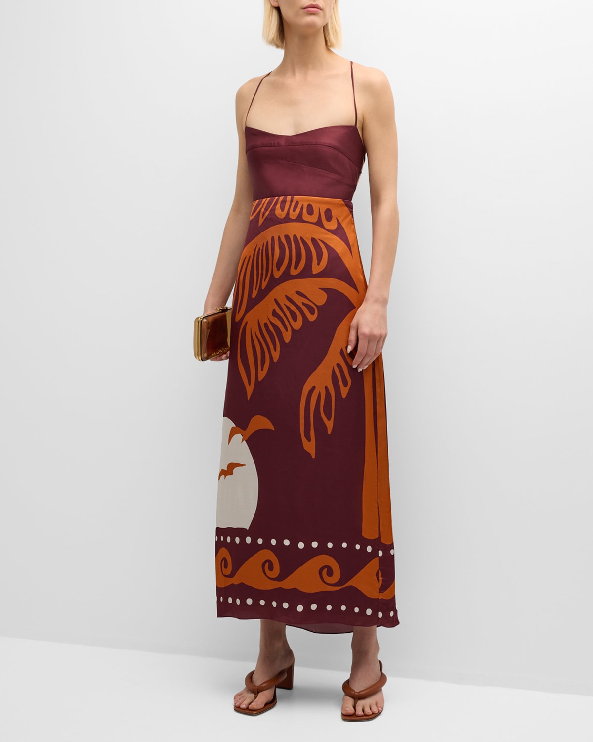 Abrego Long Stappy Tie-Back Dress