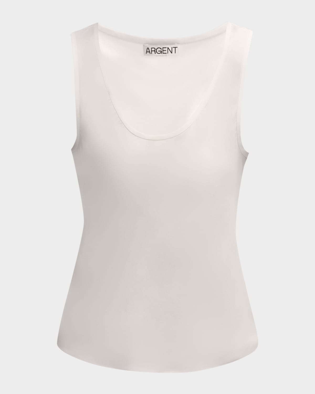 Argent Scoop-neck Silk Charmeuse Tank In Ivory