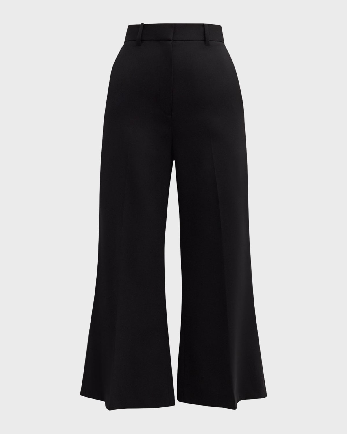 Argent Cropped Wide-leg Seasonless Wool Trousers In Black