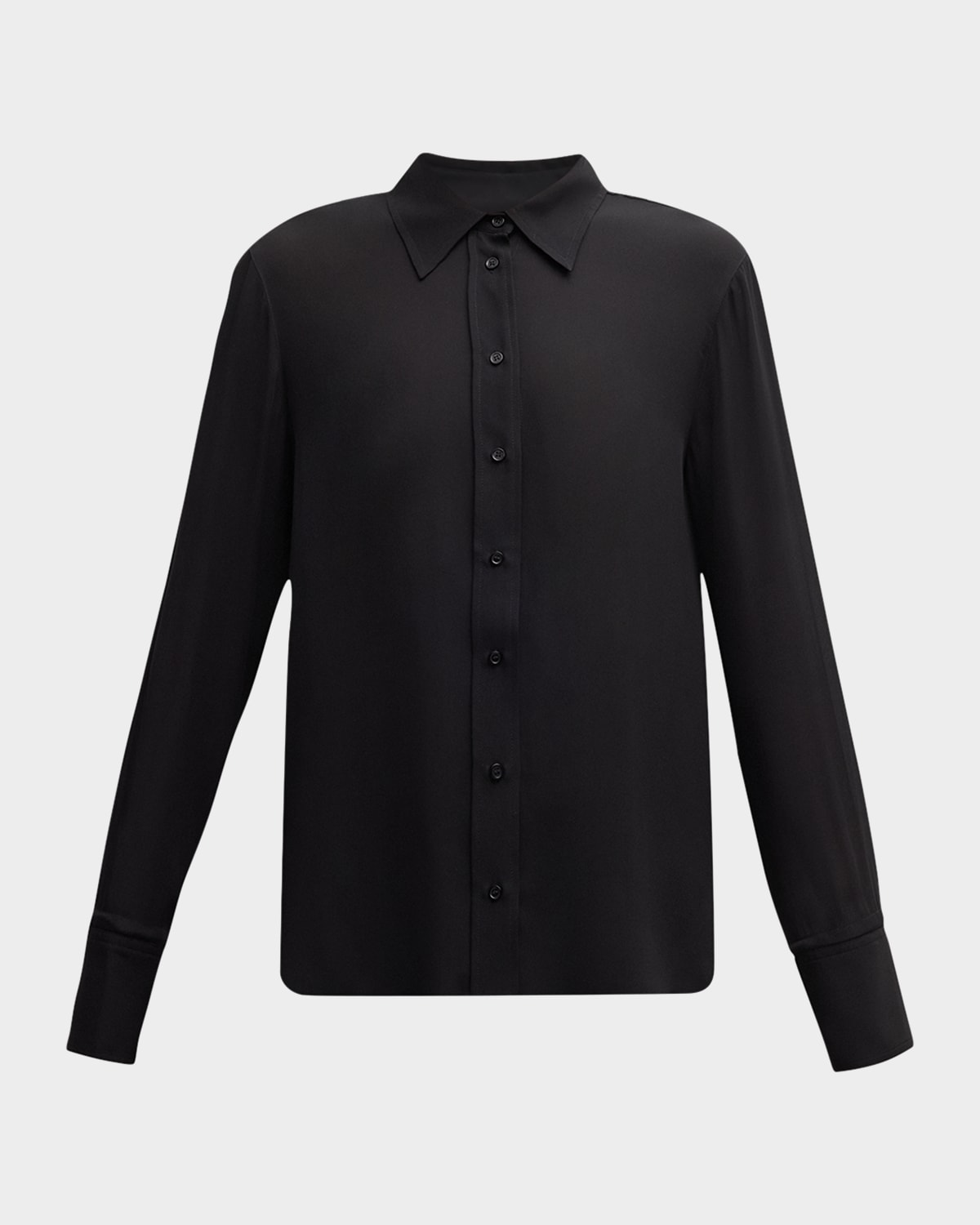 Argent Button-down Double Georgette Blouse In Black