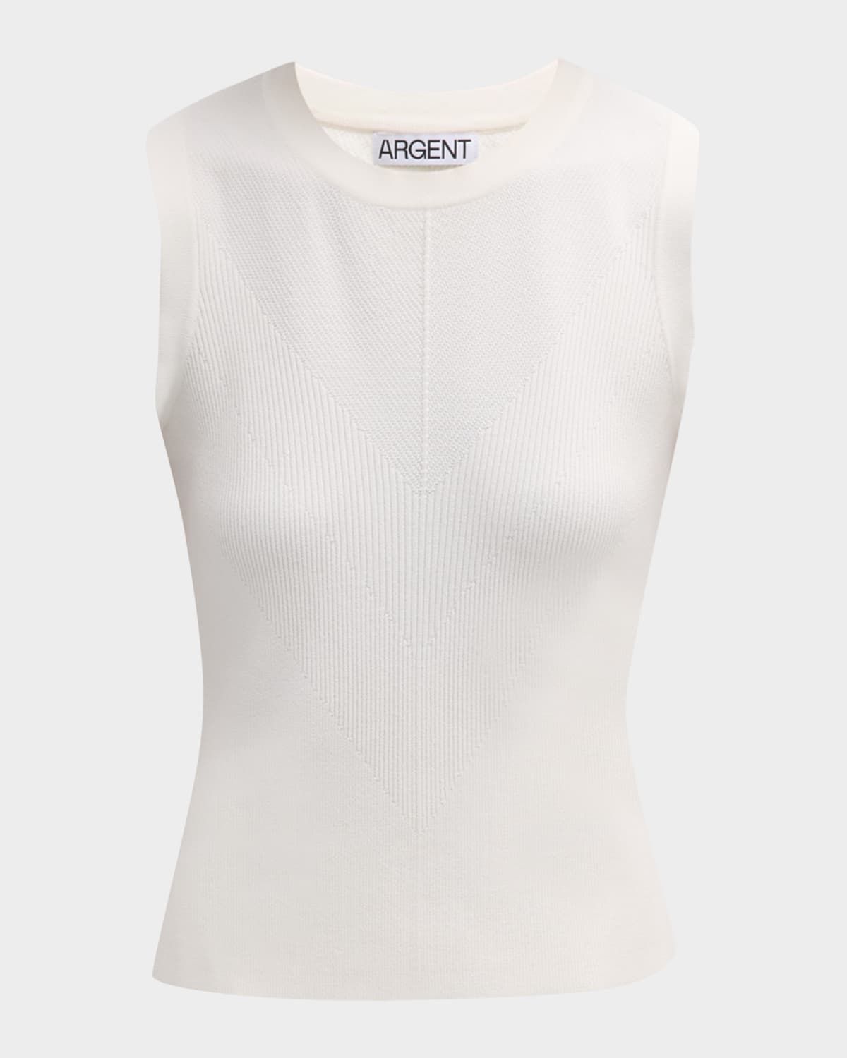 Argent Ribbed Crewneck Tank In White