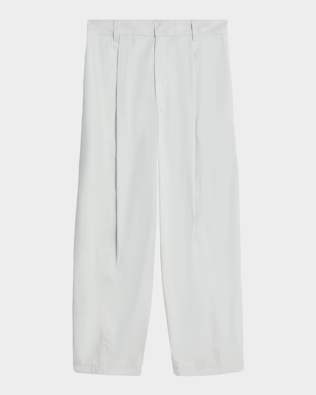 Bottega Veneta Men's Technical Cotton Silk Wide-leg Trousers In Gray