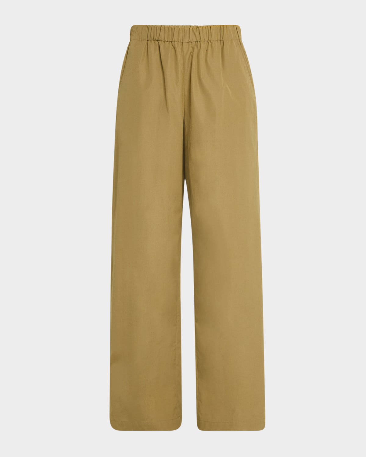 Lafayette 148 New York Riverside Elastic Waist Wide Leg Pants In Loden Green