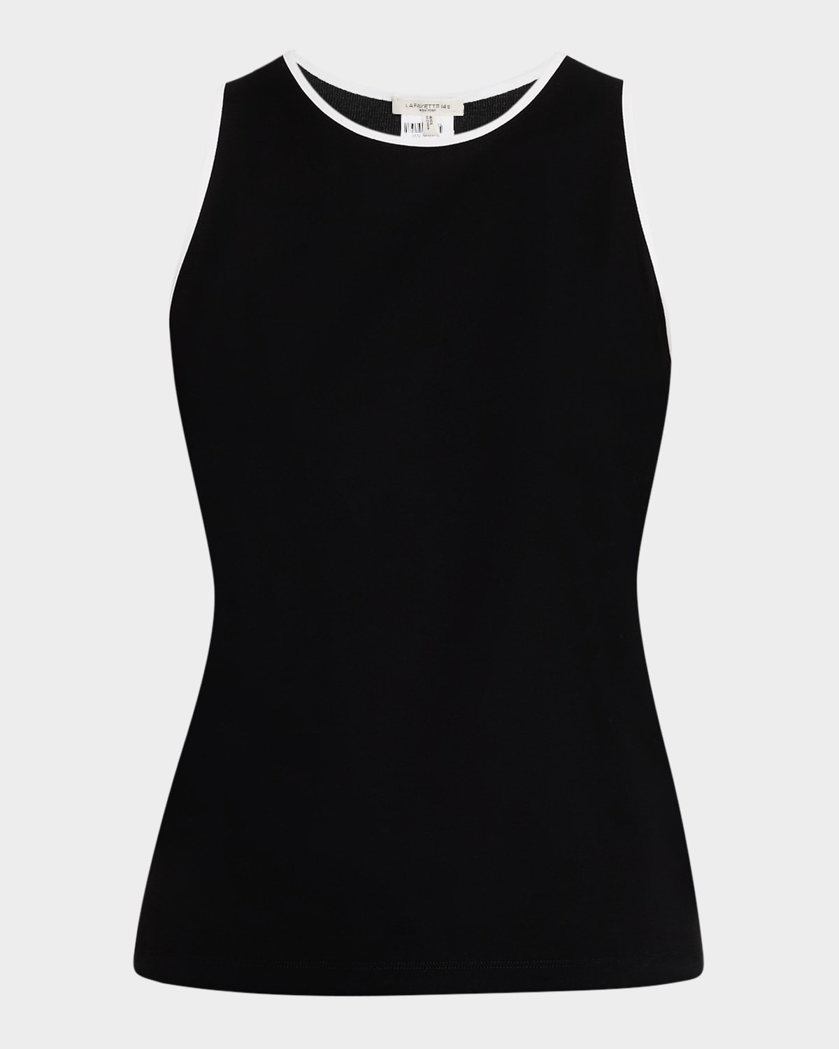 Crewneck Contrast-Trim Cotton Tank