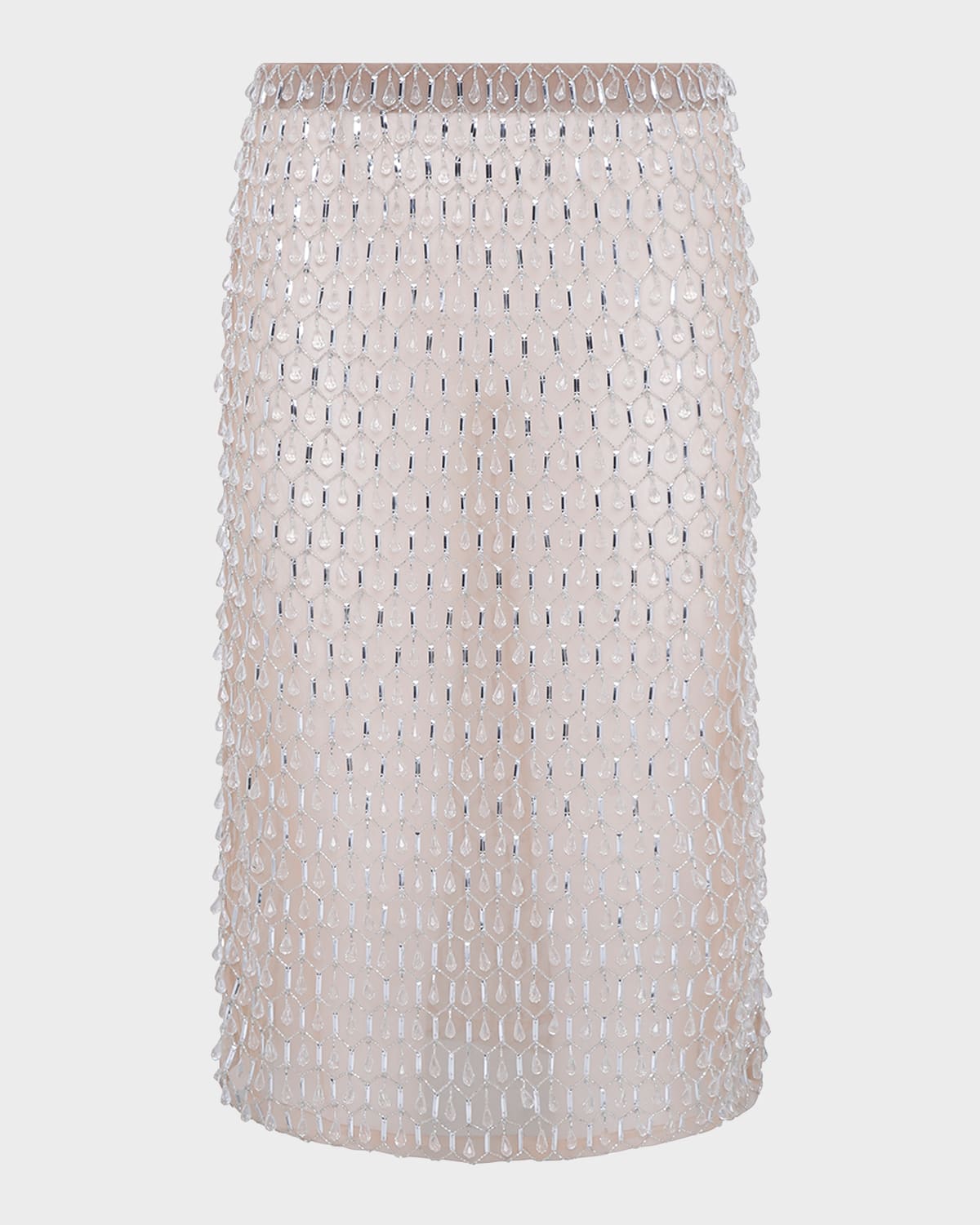 Shop Des Phemmes Drop Embroidery Midi Skirt In White