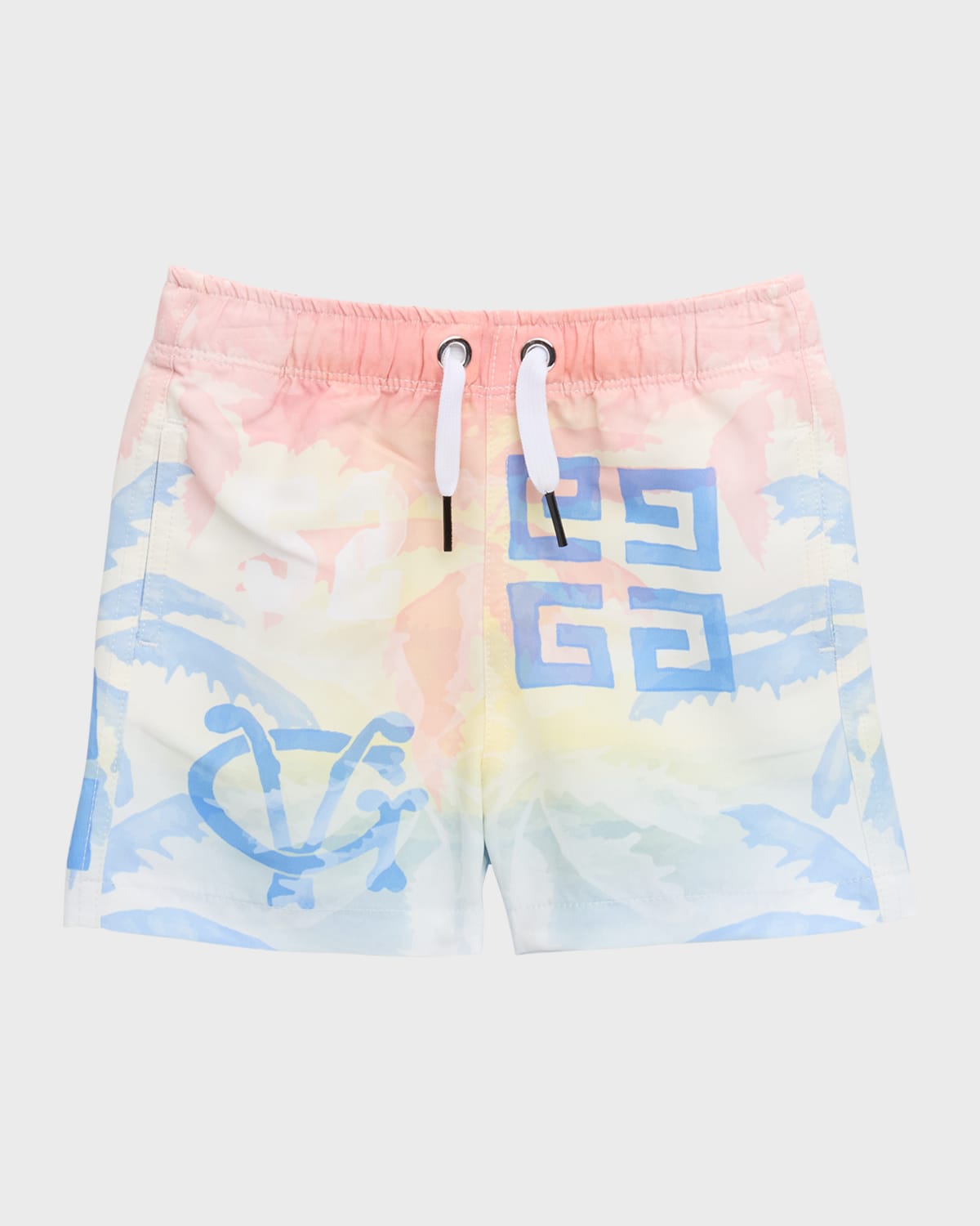 Shop Givenchy Boy's 4g Multicolor Swim Shorts