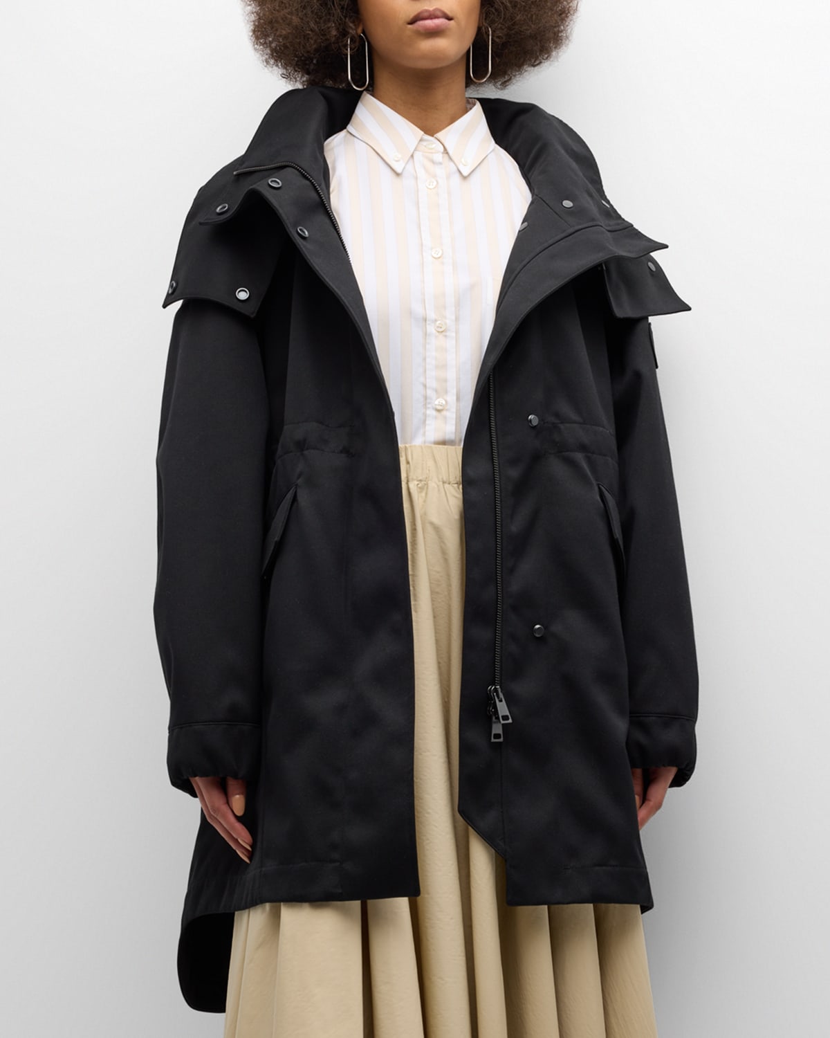 Canada Goose Olivine Twilla Midweight Hooded Coat In Black