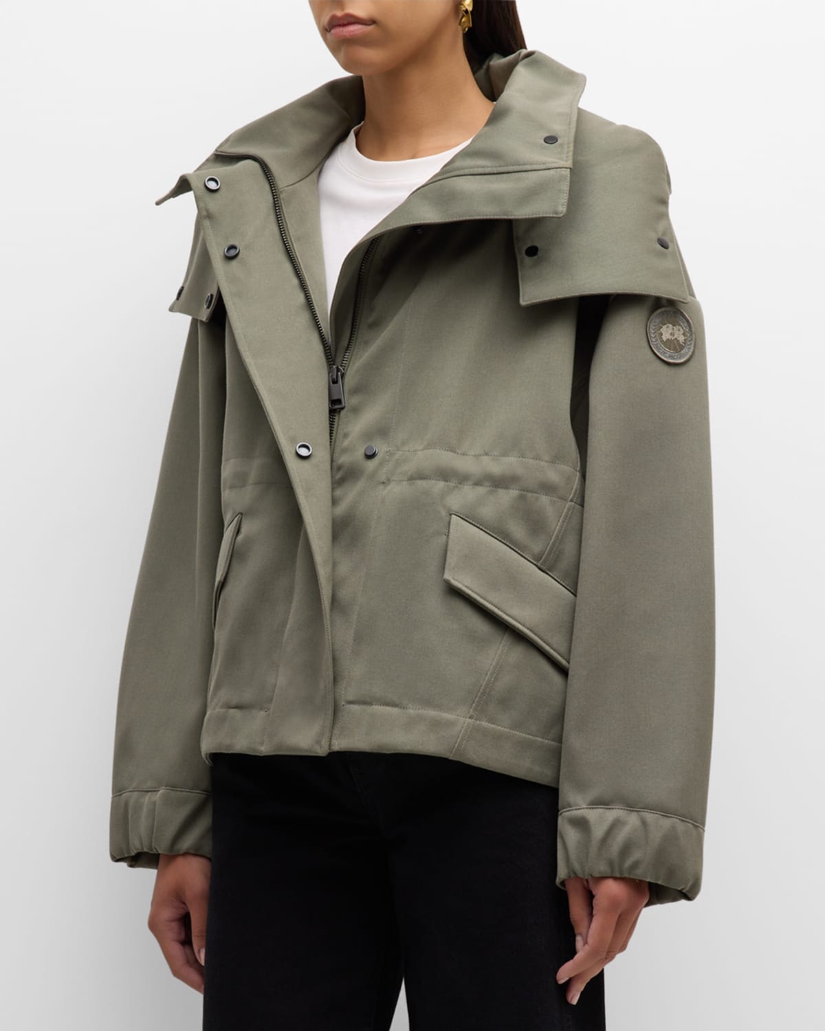 Shop Canada Goose Olivine Twilla Midweight Hooded Coat In Smokey Sage