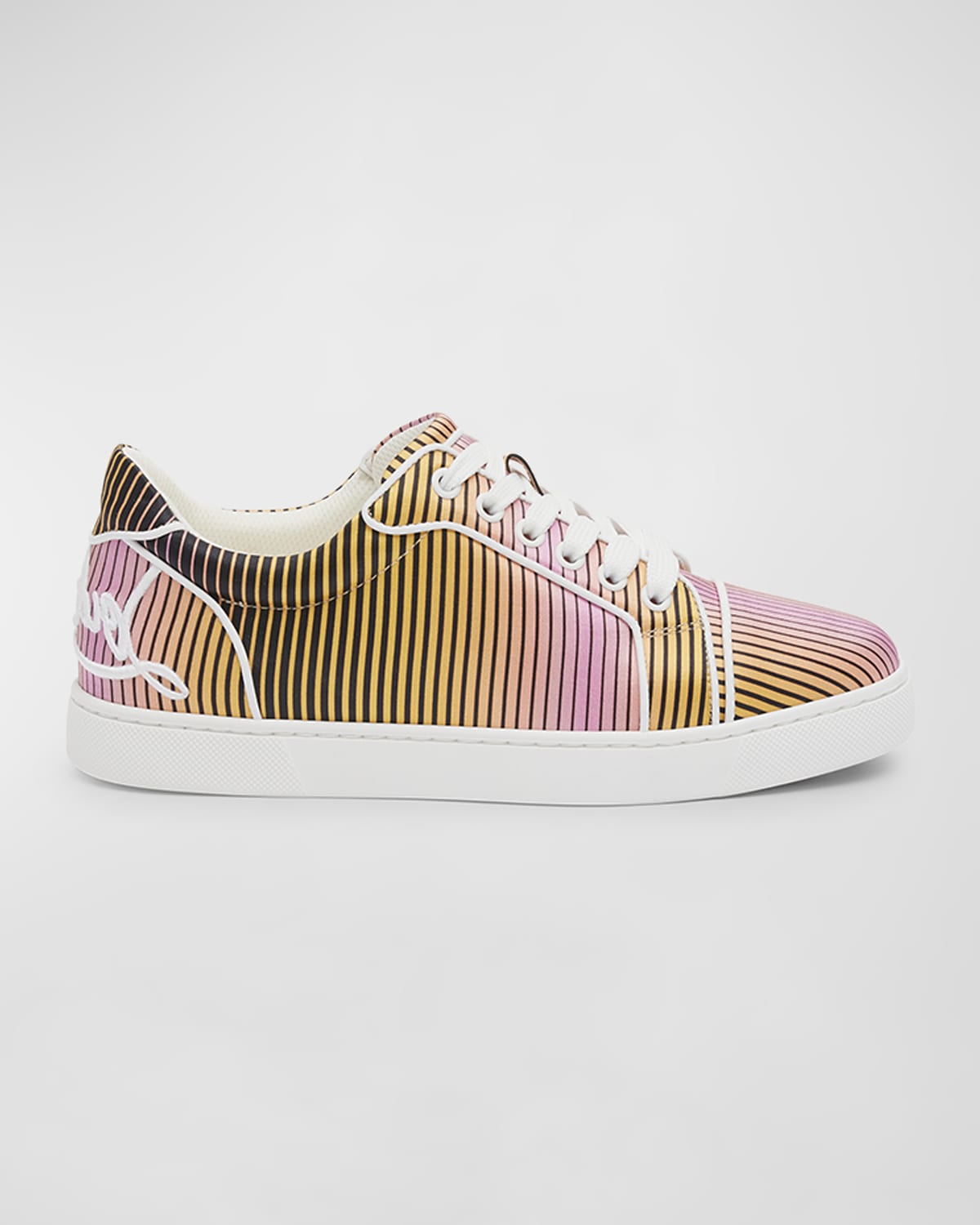 Shop Christian Louboutin Fun Vieira Striped Red Sole Sneakers In Multi