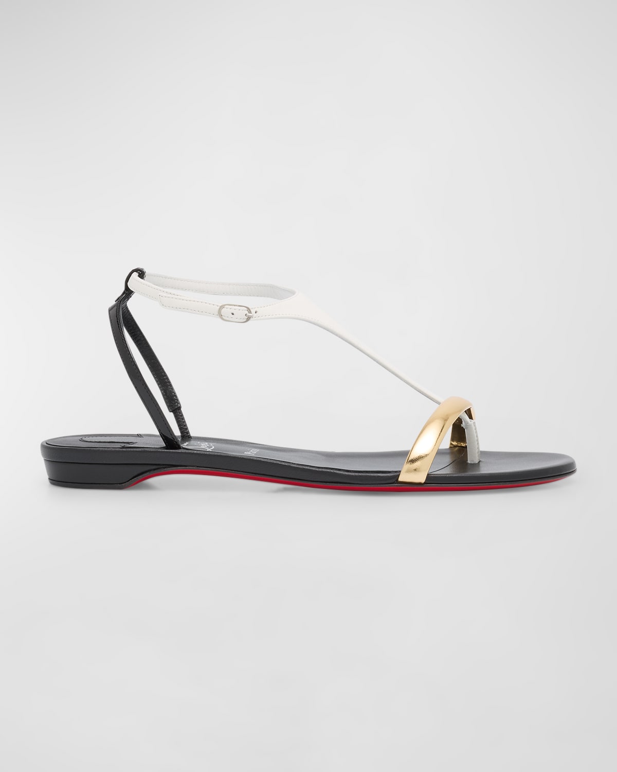 Athinita Colorblock T-Strap Red Sole Sandals