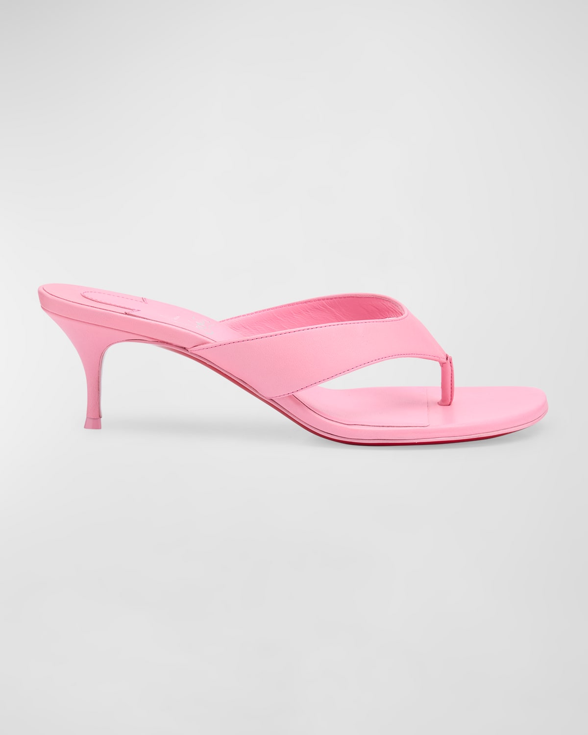 Christian Louboutin Leather Thong Red Sole Slide Sandals In Pink